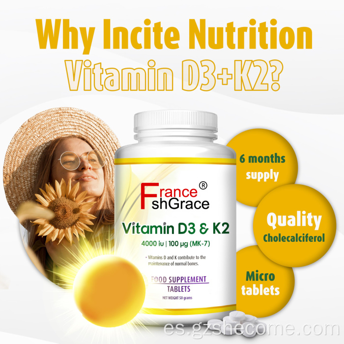 Vitamind3 K2 Inmune Health Support Vitamind3 tabletas